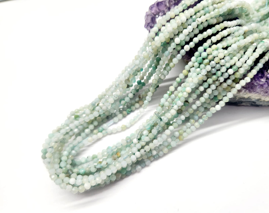PIEDRAS NATURALES | MINI FACETADO | AMAZONITA AQUA MATIZADA CLARA | 2.5MM