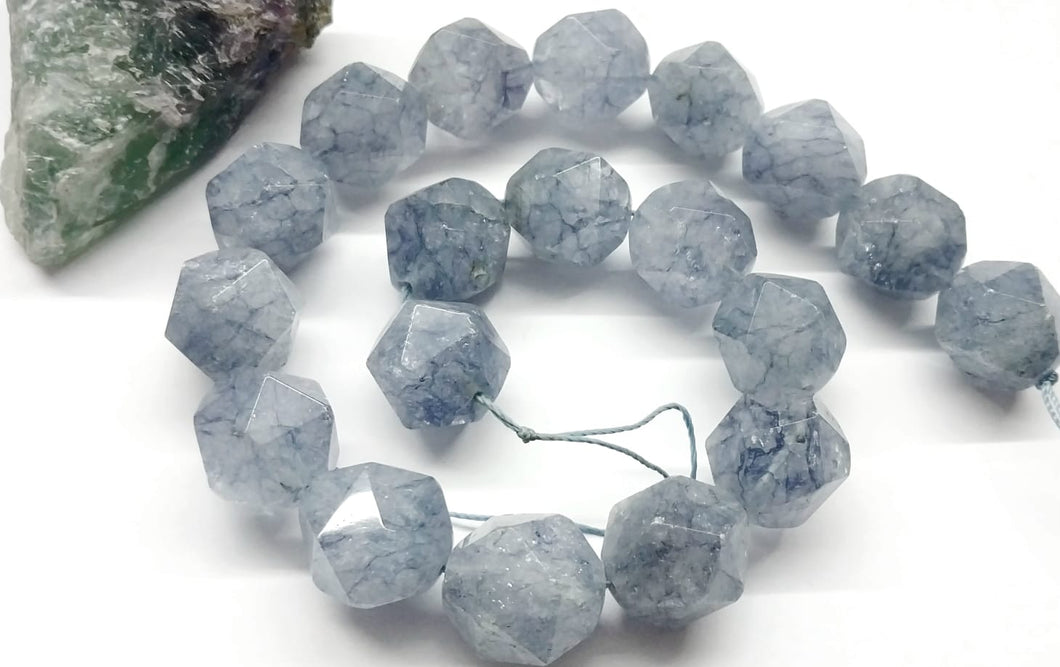 PIEDRA HEXAGONAL | 18MM | AGUAMARINA
