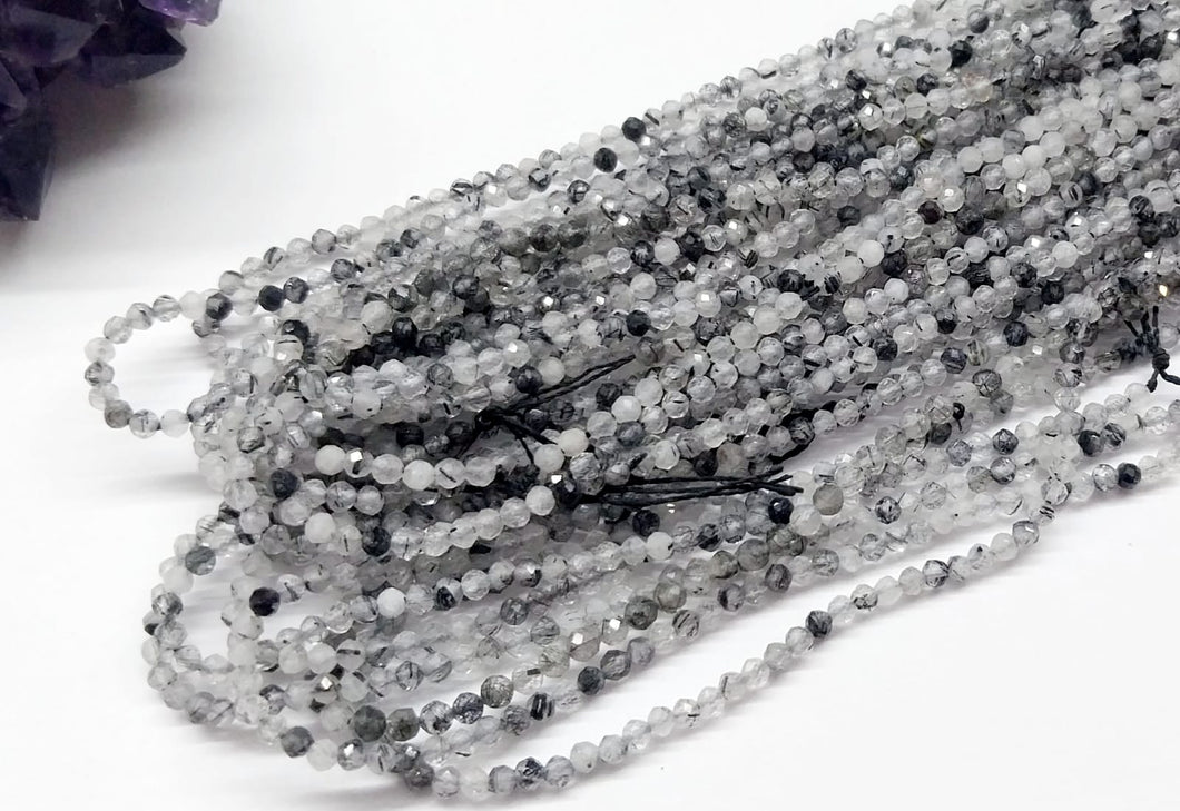 PIEDRAS NATURALES | MINI | CUARZO TURMALINADO | FACETADO| 2.4MM (Cod.CT010)