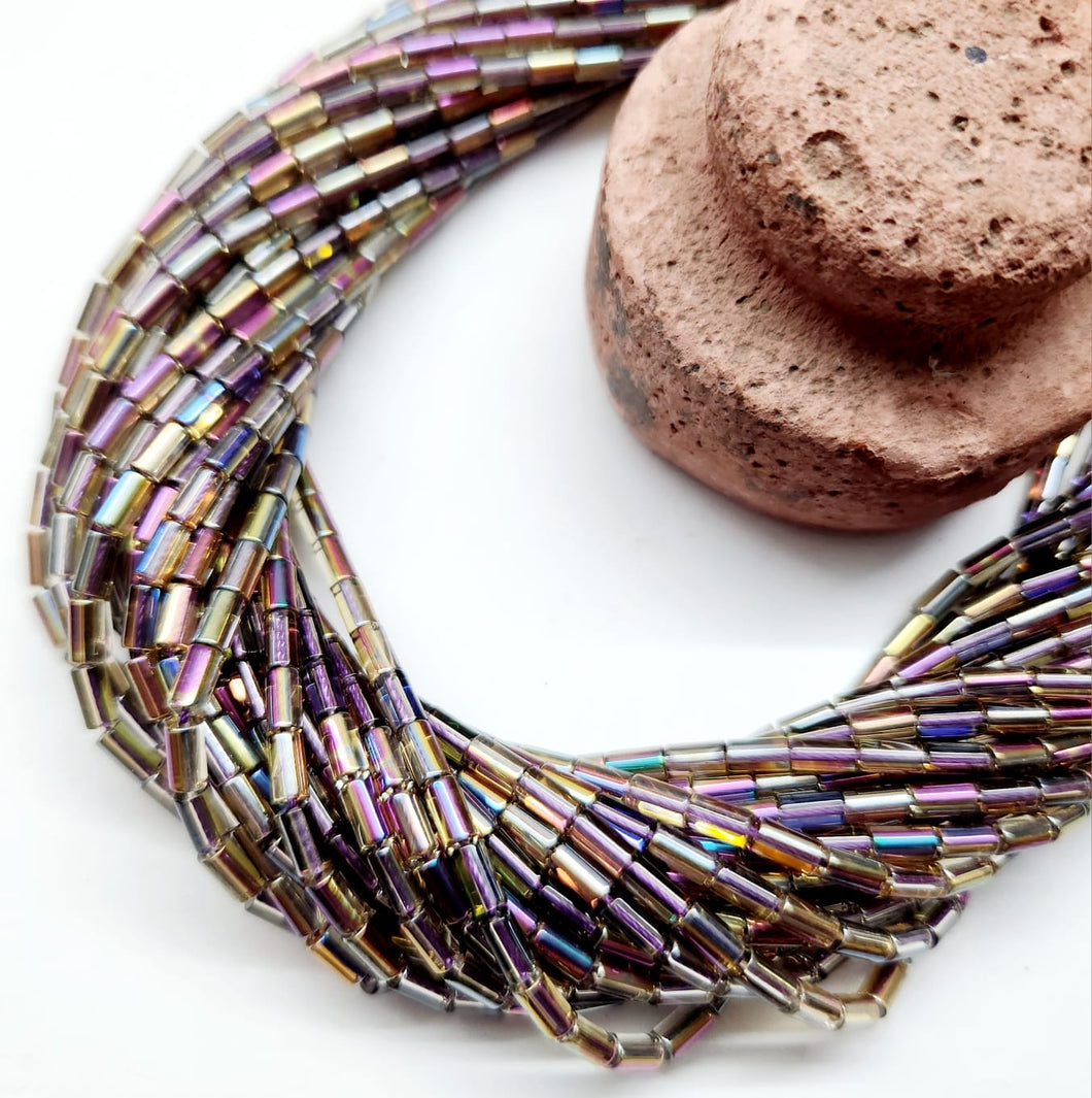 CANUTILLO | 5X2.6MM | BEIGE - LILA TORNASOL TRASLUCIDO | co.8