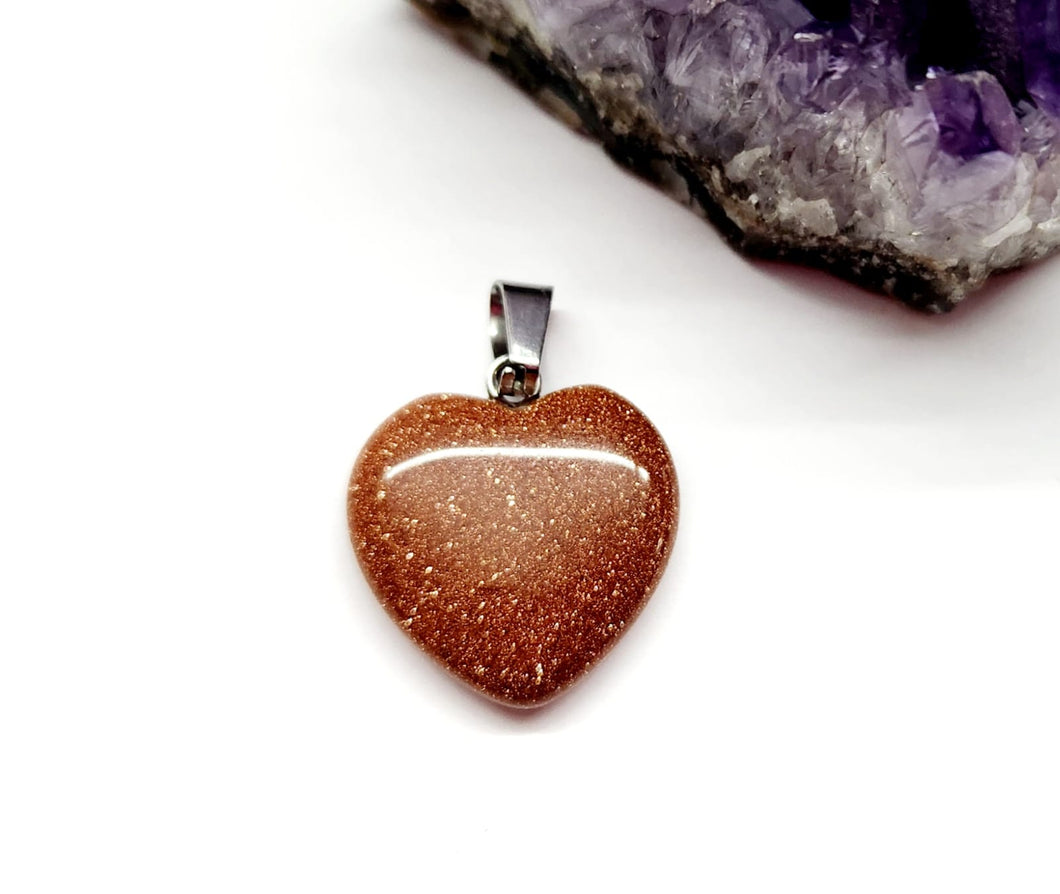 COLGANTE DE PIEDRA | CORAZON MEDIANO | 20MM | PIEDRA DEL SOL