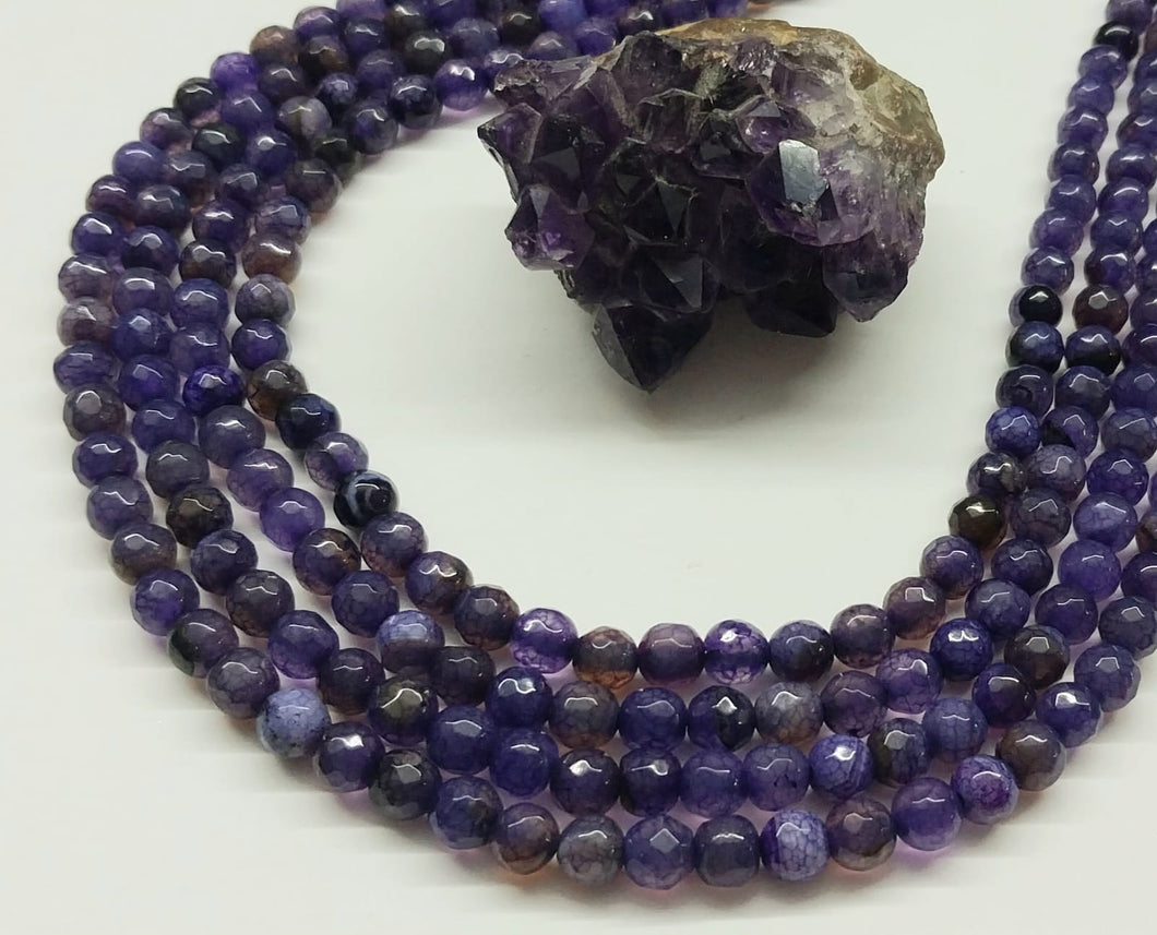 AGATA FACETADA | 6MM | MORADO MATIZADO CAFE