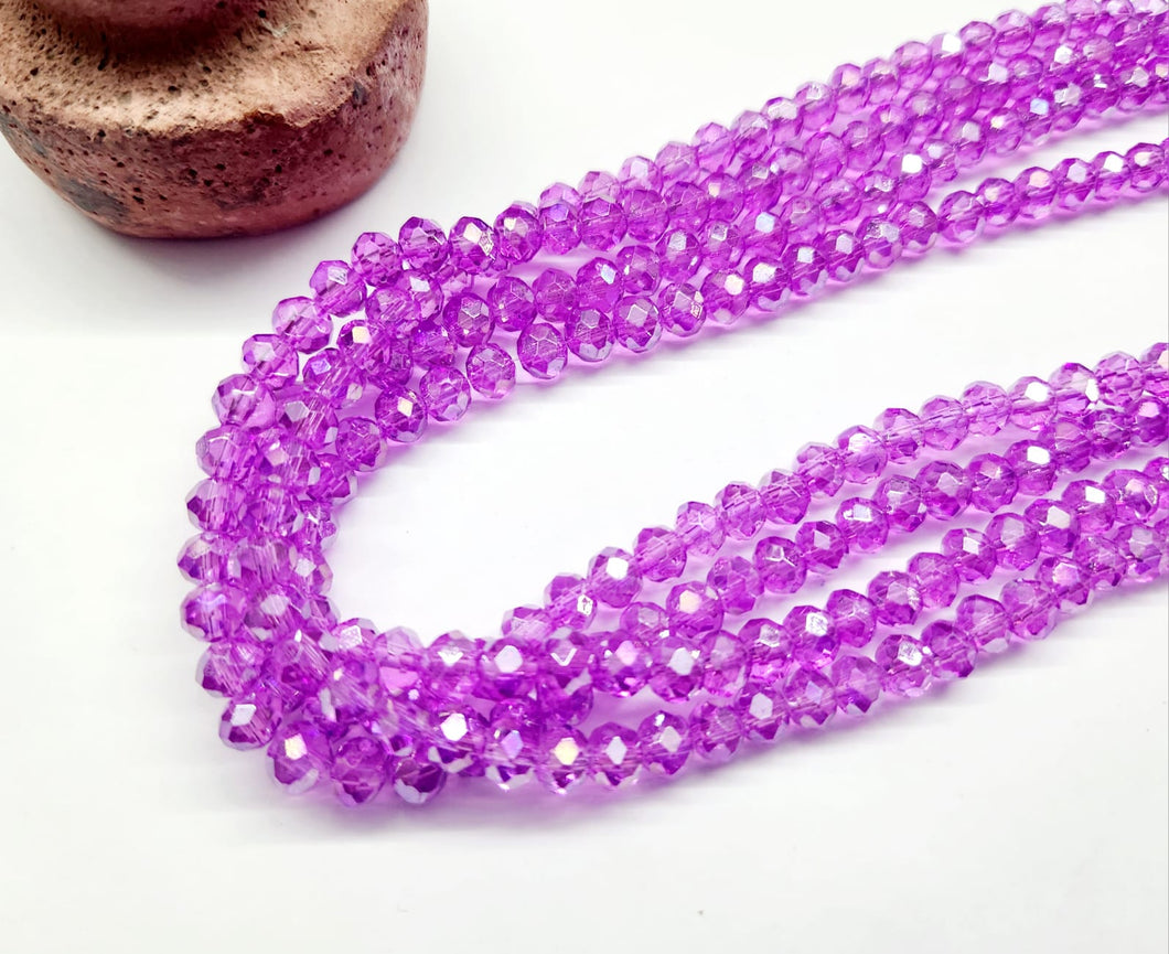 Cristal chato | 6 mm | Morado Traslucido Tornasol 161
