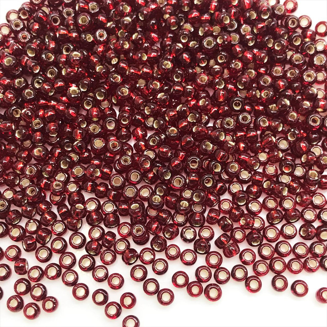 Miyuki Round Rocailles 8/0 | 11DRR | Silverline Rojo B