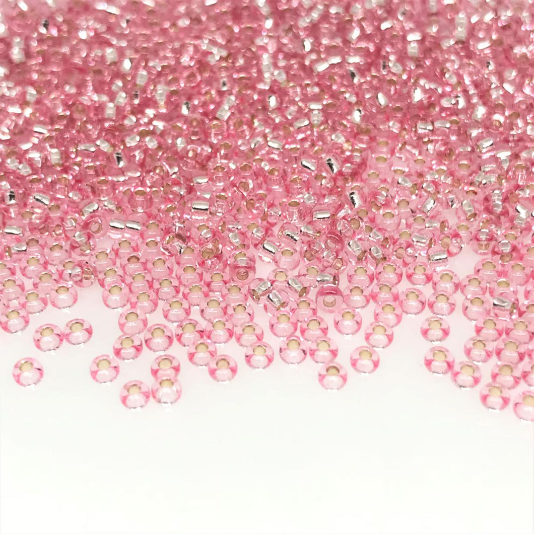 Miyuki Round Rocailles 11/0 | 1350RR | Silverline Rosado | c16