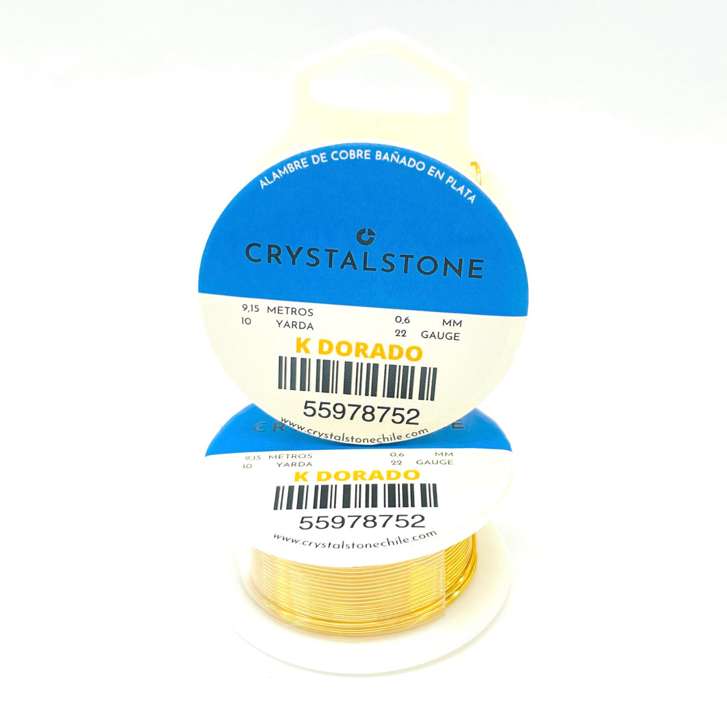 Alambre Crystal Stone | GA 22 | Color:  Dorado Cobrizo