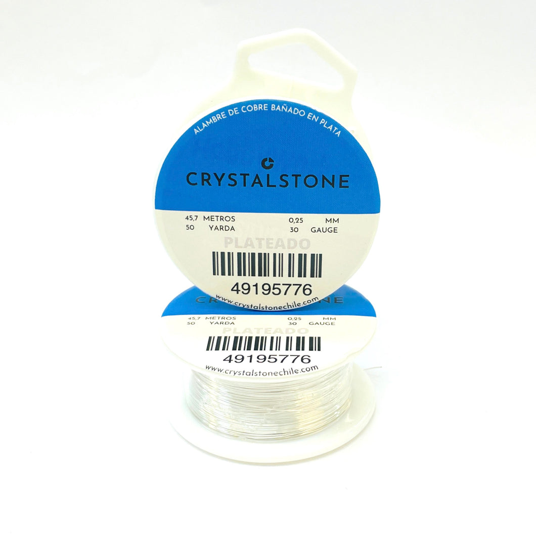 Alambre Crystal Stone | GA 30 | Color: Plateado
