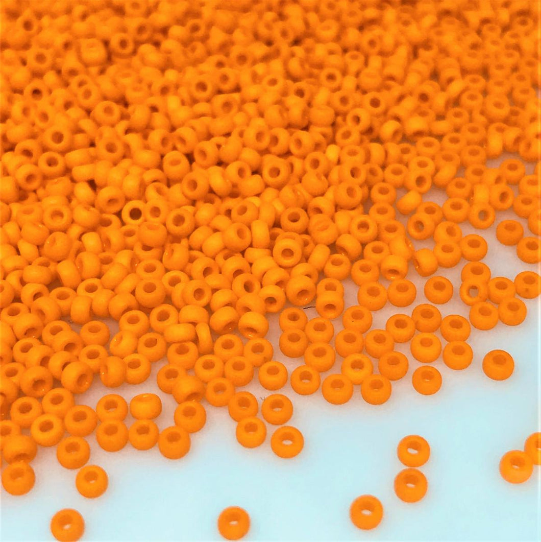 Miyuki Round Rocailles 11/0 | 405FRR | Frosted Naranja | c10