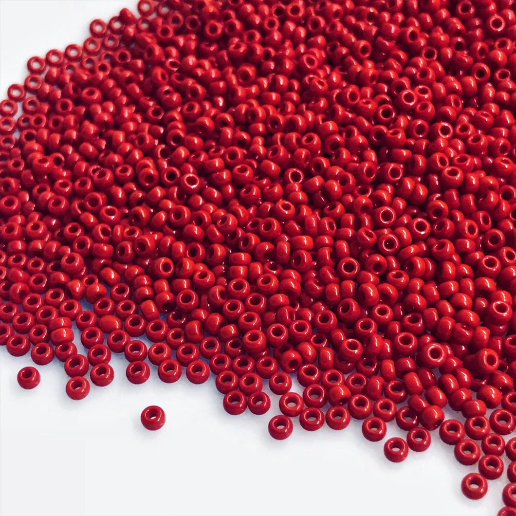 Miyuki Round Rocailles 11/0 | 408DRR | Opaque Rojo | c10