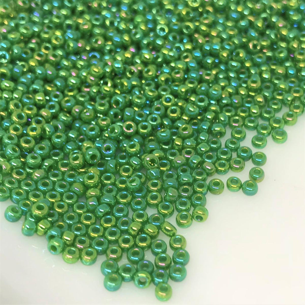 Miyuki Round Rocailles 11/0 | 480RR | Opaque Rainbow Verde | c12