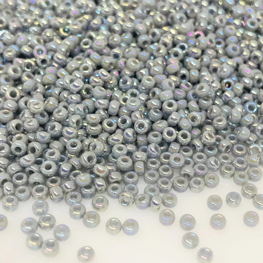 Miyuki Round Rocailles 11/0 | 489RR | Opaque Rainbow Gris | c13