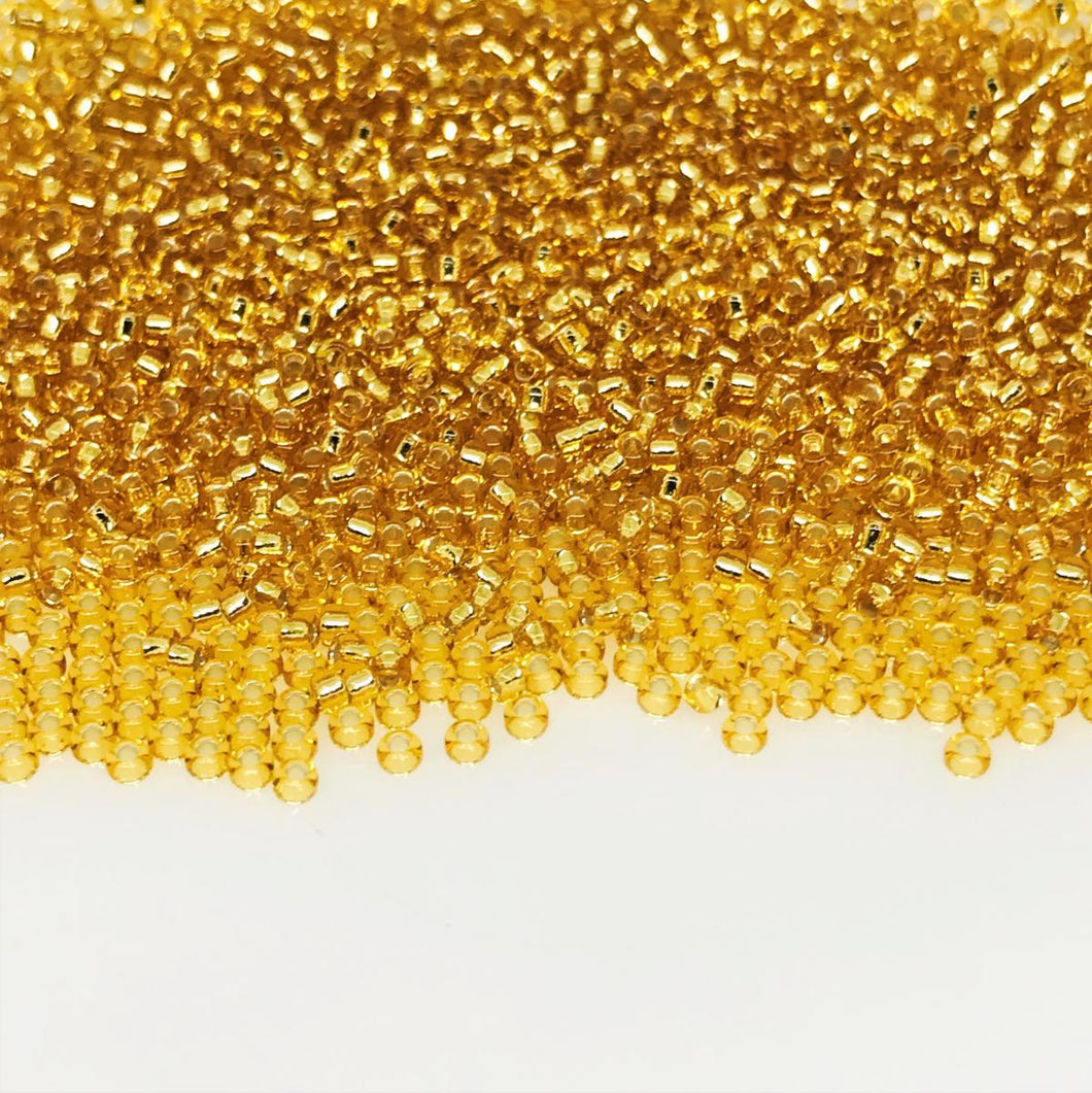 Miyuki Round Rocailles 11/0 | 4RR | Silverline Gold C | c1