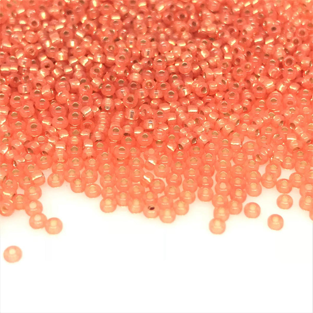 Miyuki Round Rocailles 11/0 | 553RR | Silverline Orange (C22)