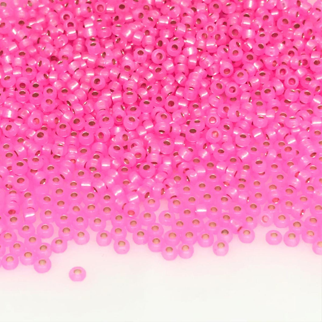 Miyuki Round Rocailles 11/0 | 575RR | Silverline Rosado | c15