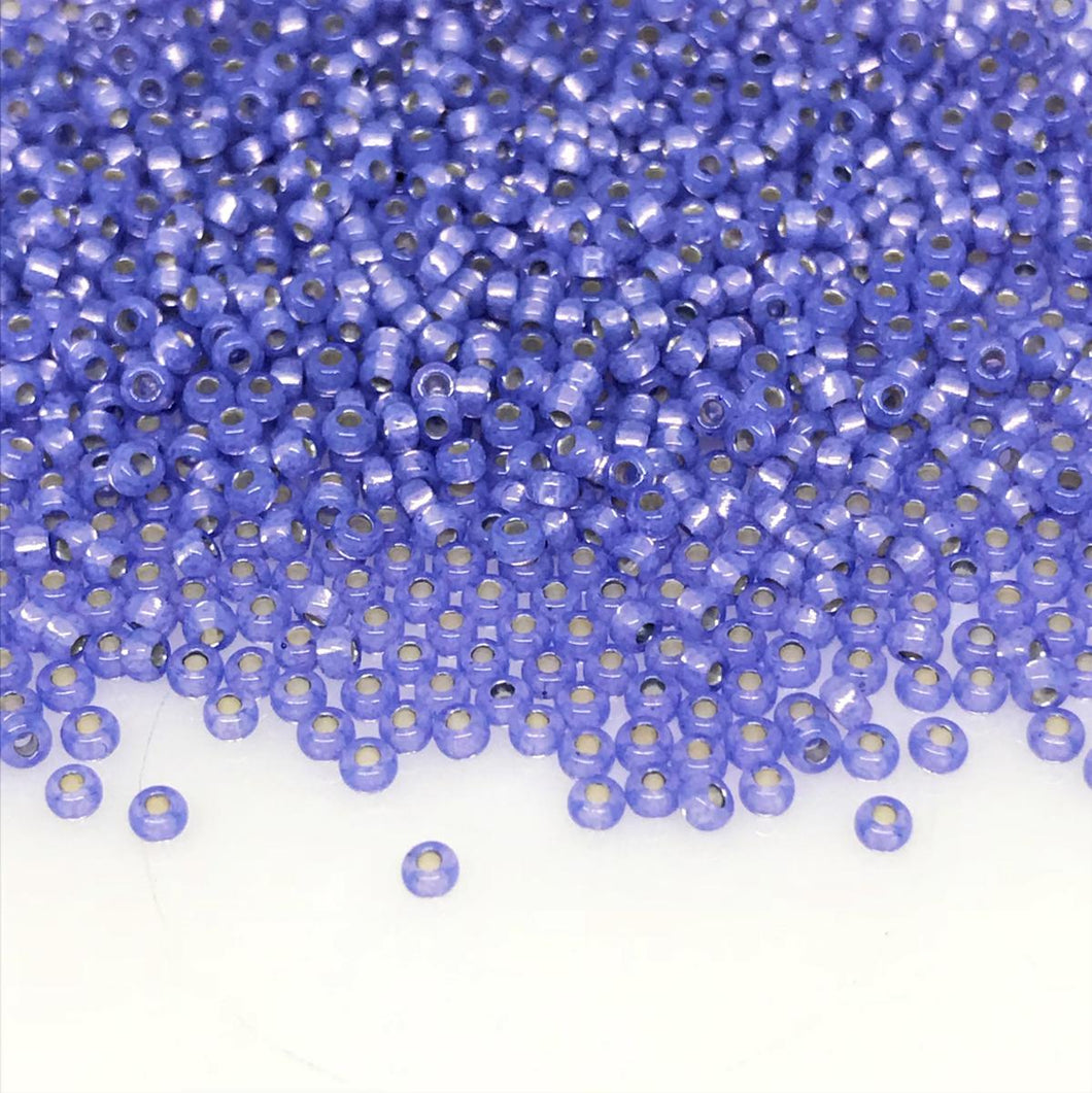 Miyuki Round Rocailles 11/0 | 649RR | Silverline Azul Lavanda