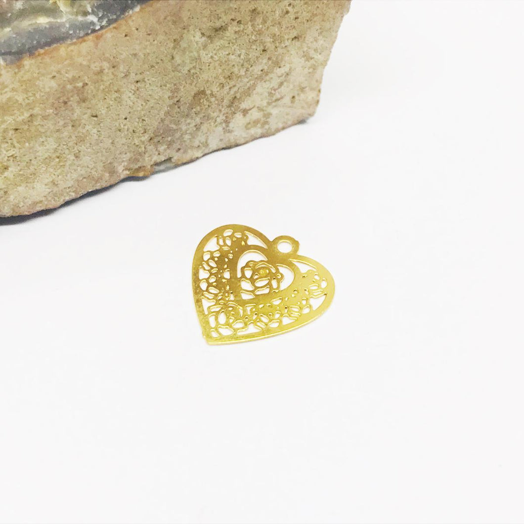 CORAZON | BAÑO DE ORO 24K | 14MM (C1-10)