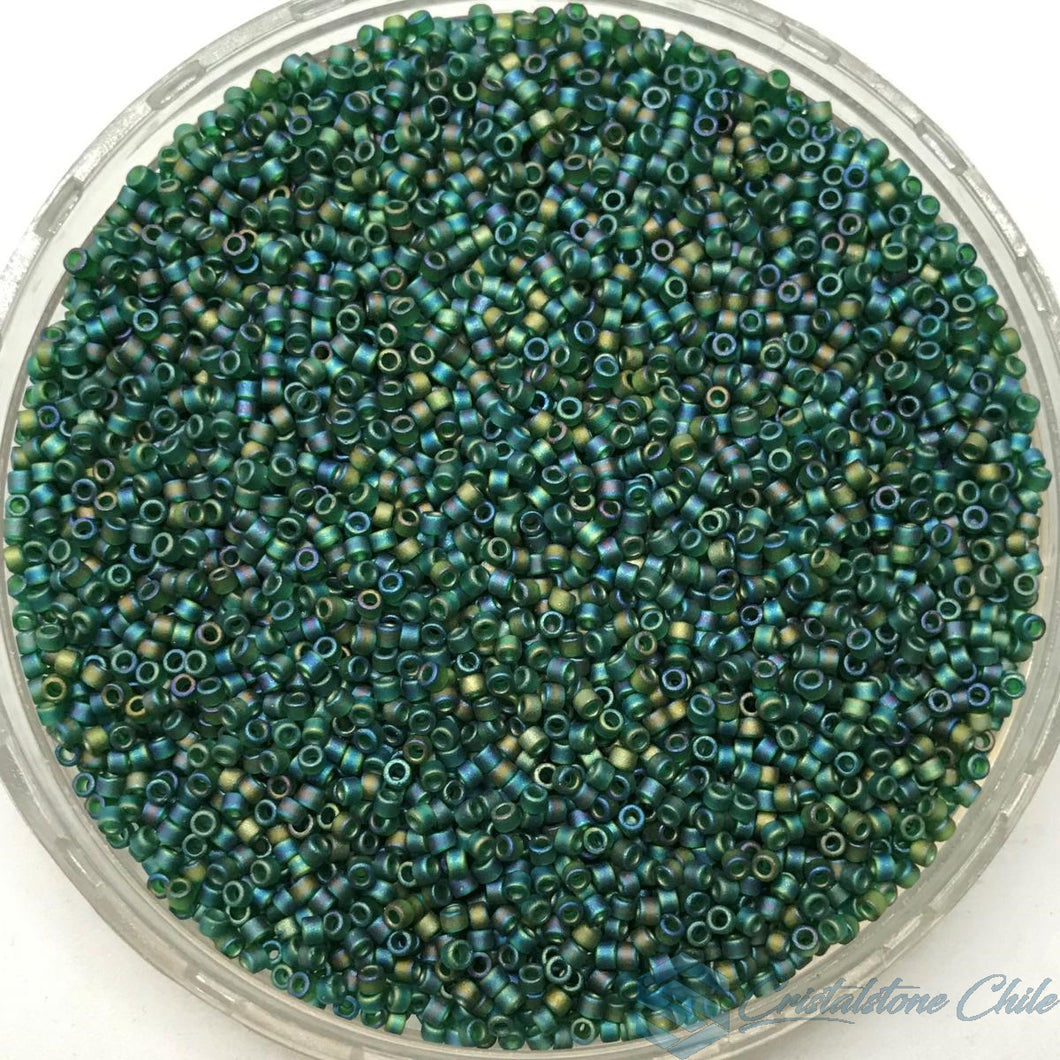 Miyuki Delica Beads 11/0 | 859DB | Translucido Rainbow verde | c3