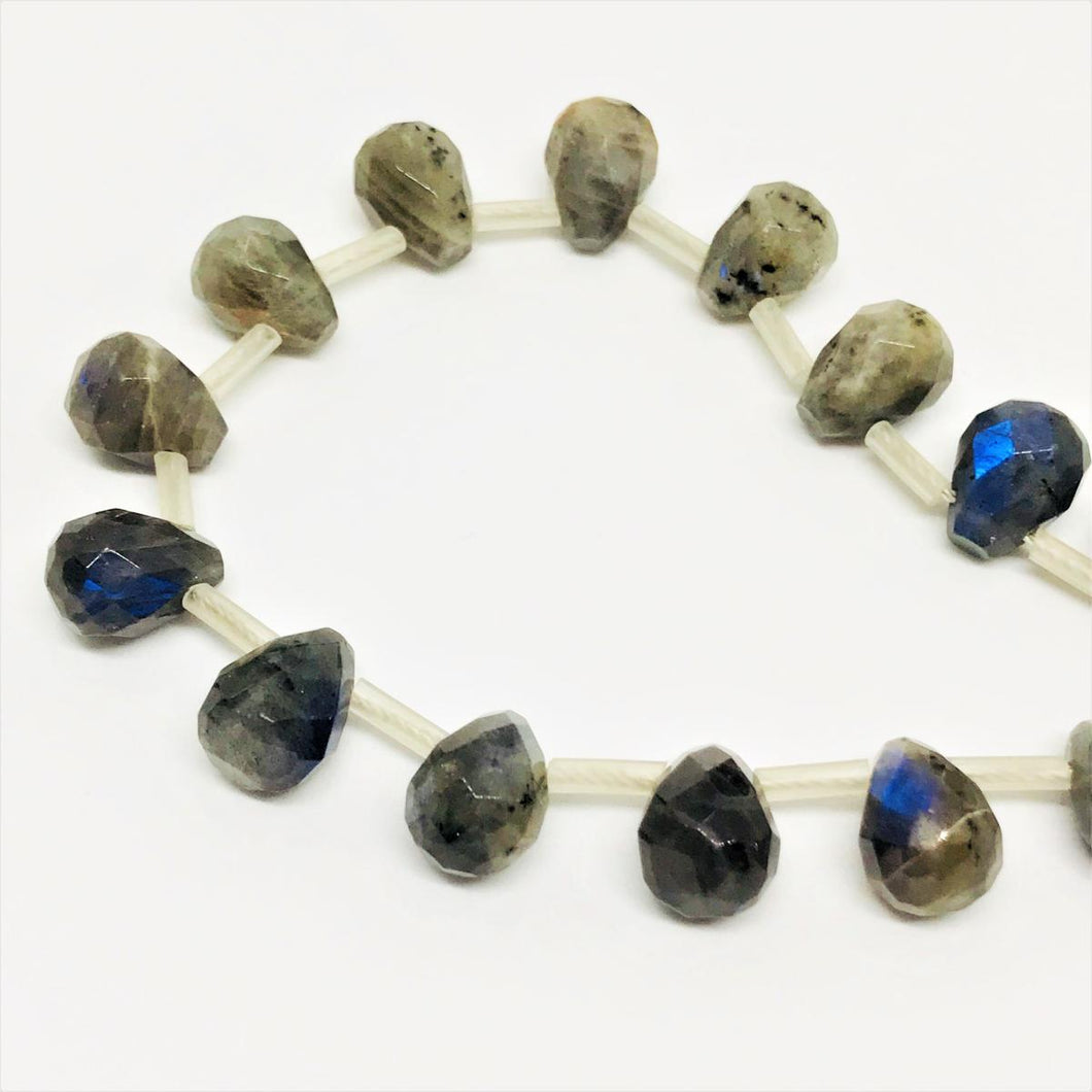 GOTAS DE PIEDRA | 15X10MM | LABRADORITA CLARA