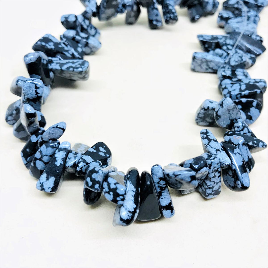 DAGAS RECTAS | TIRA 40CM | OBSIDIANA NEVADA