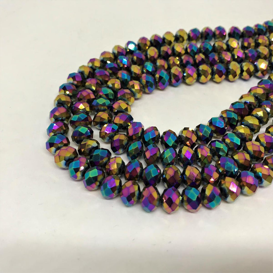Cristal chato | 8 mm | Metal Rainbow 140