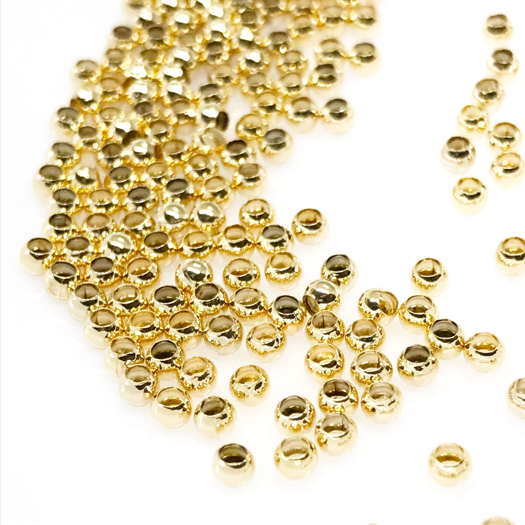 BOLITAS | BAÑO DE ORO 24K | 2.5MM | 50 UND | (C7-62)