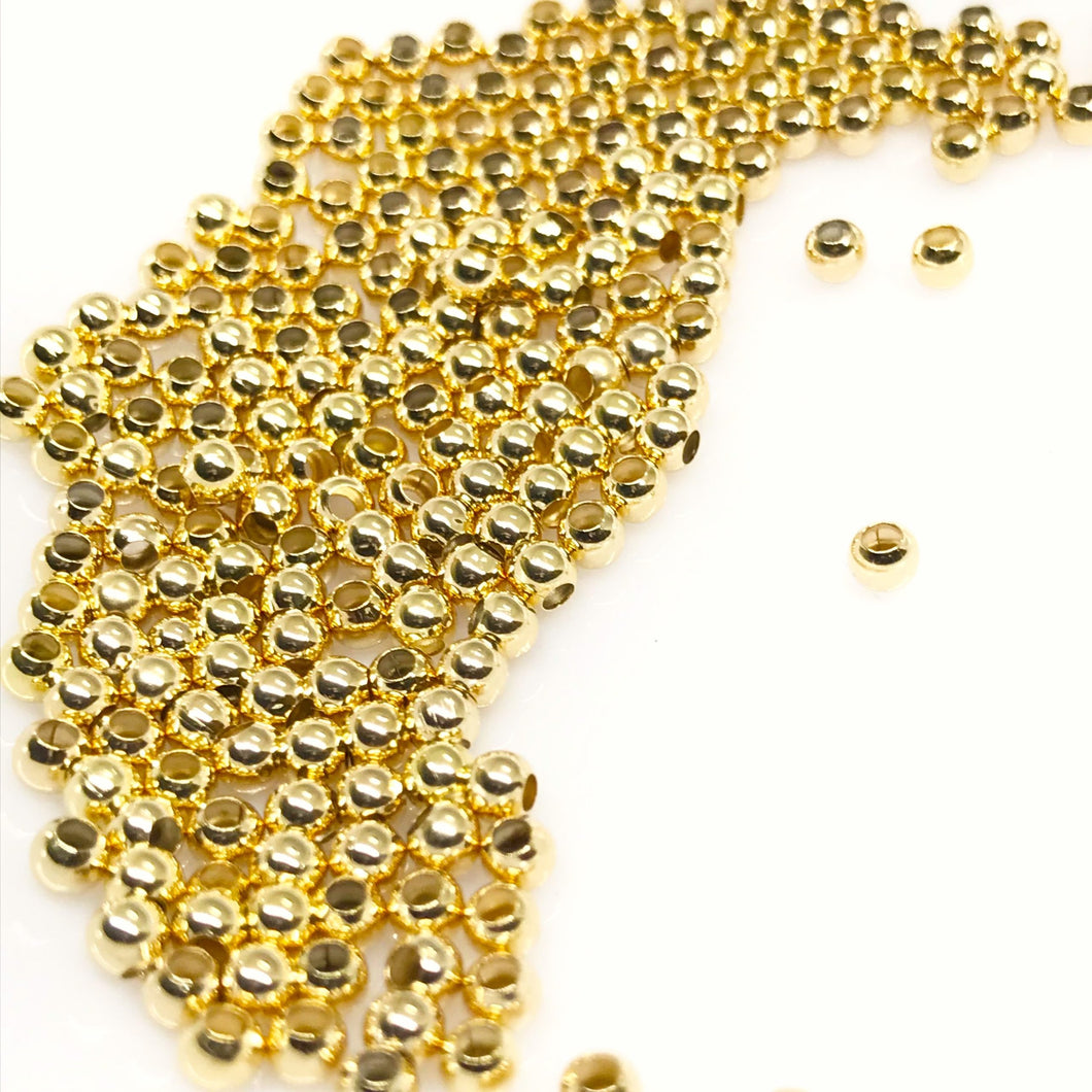BOLITAS | BAÑO DE ORO 24K | 3MM |  50 UND | (C7-63)