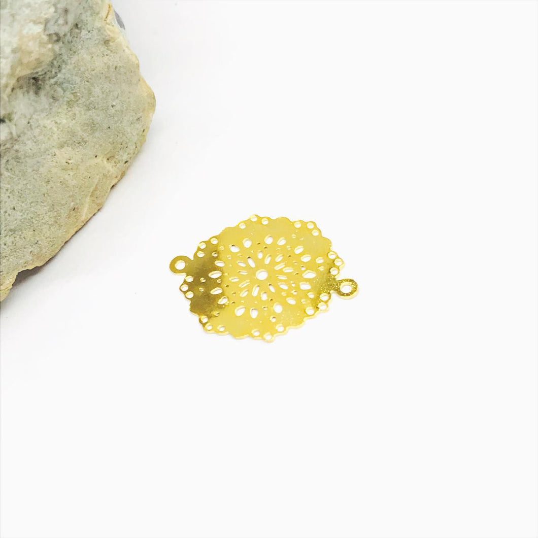CONECTOR MANDALA | BAÑO DE ORO 24K | 30MM (C4-35)