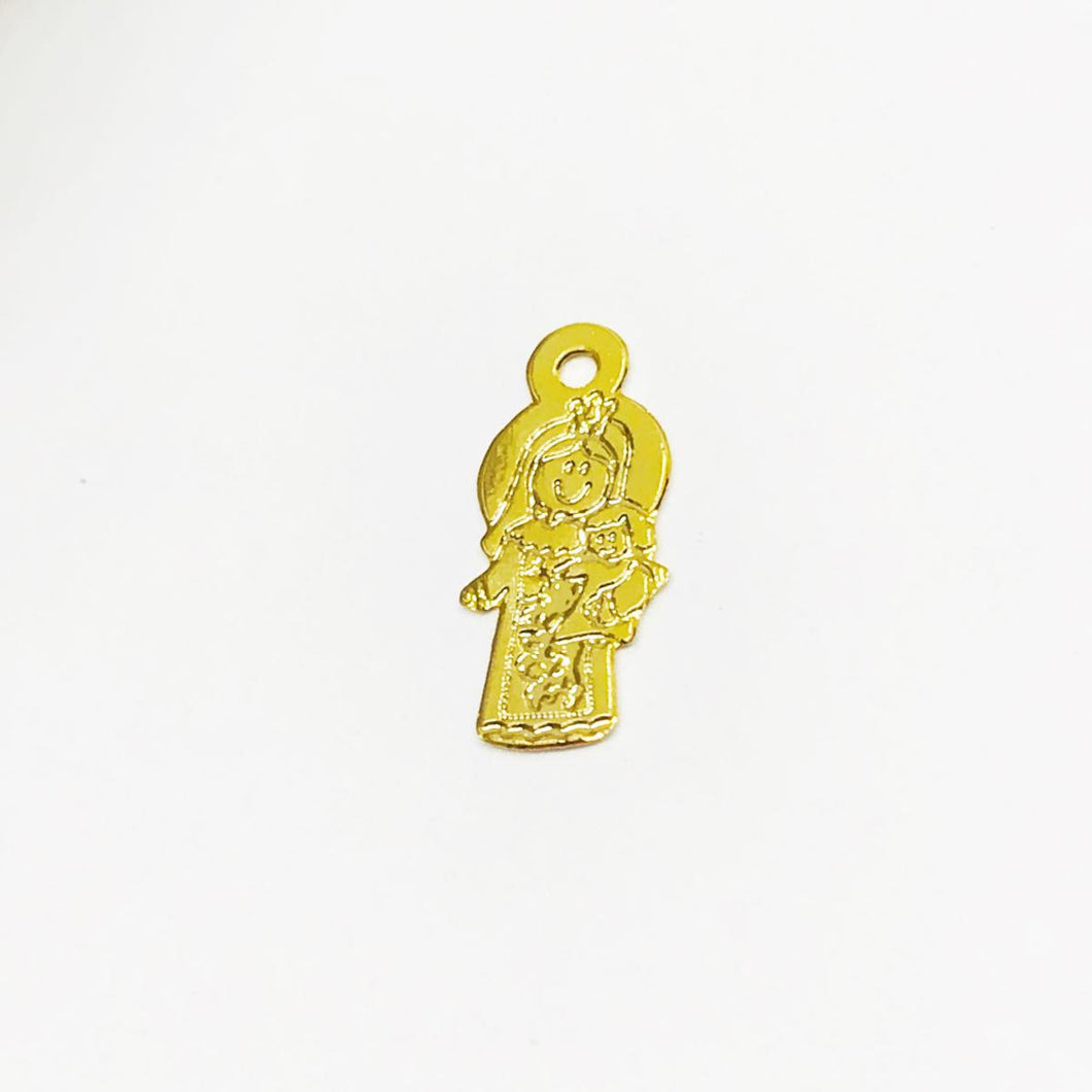 COLGANTE VIRGEN | BAÑO DE ORO 24K | 12MM (C1-2)