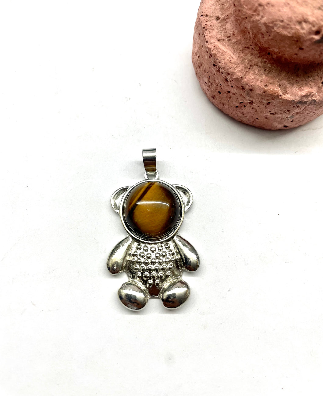 COLGANTE OSO | C/R | OJO DE TIGRE | 3.7CM