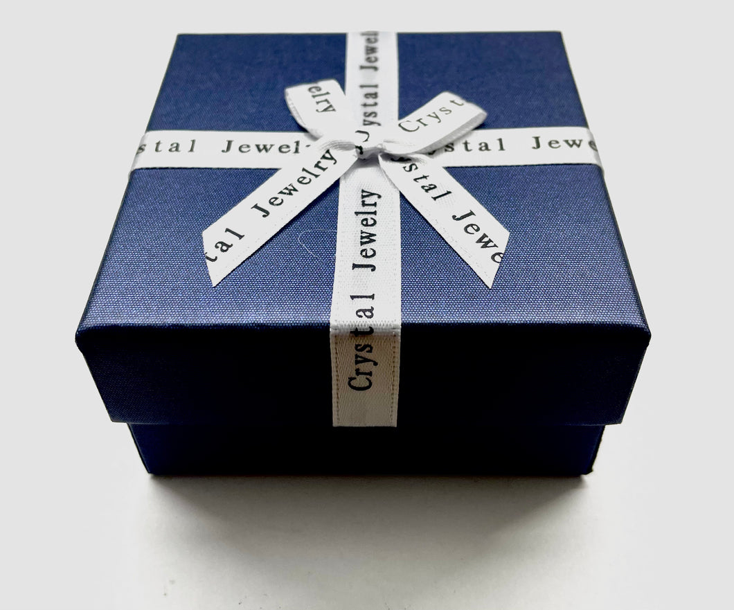 CAJA DE REGALO CON LAZO | 8.5X8.5X4.5CM | AZUL MARINO