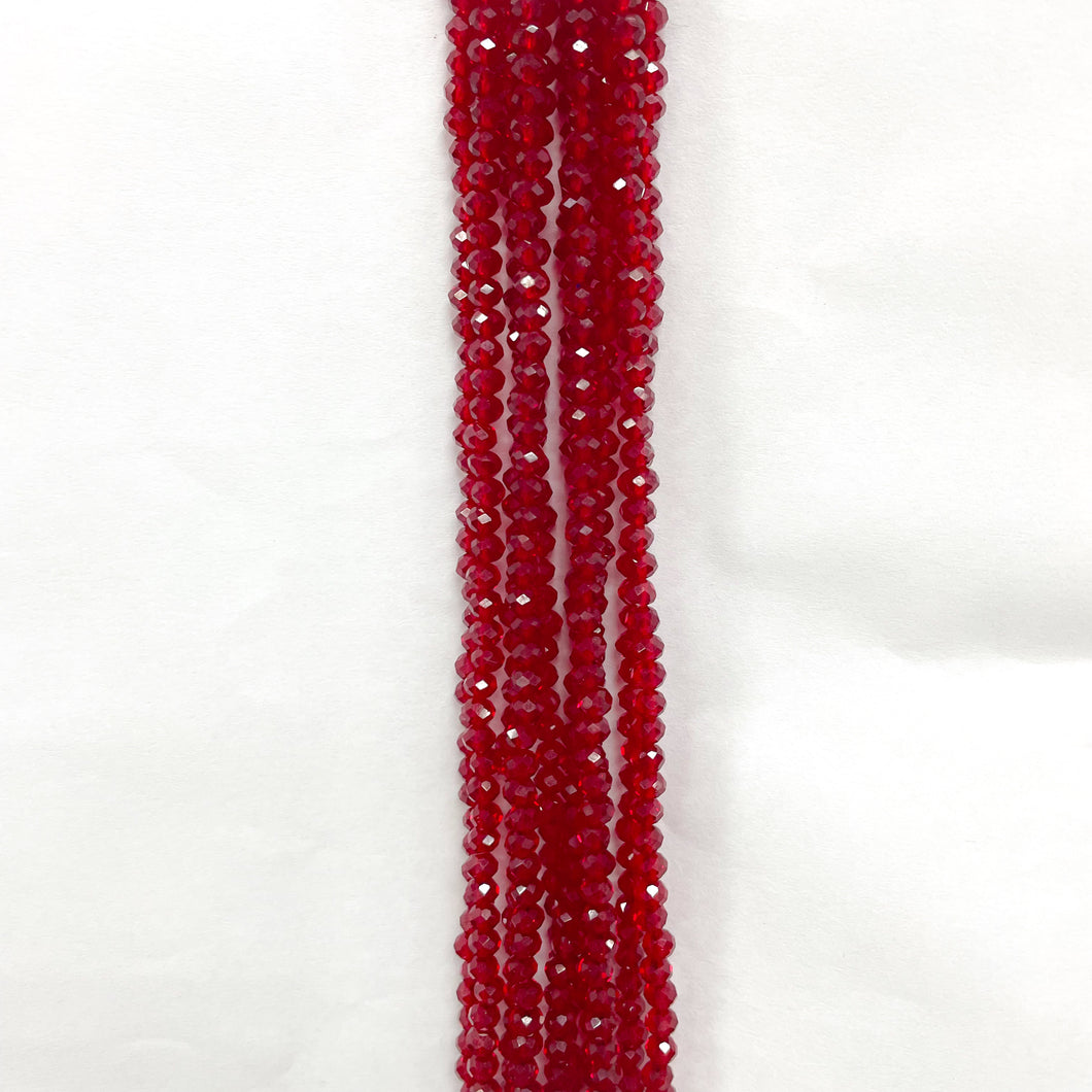 Cristal Chato | 4mm | Rojo Traslucido 11