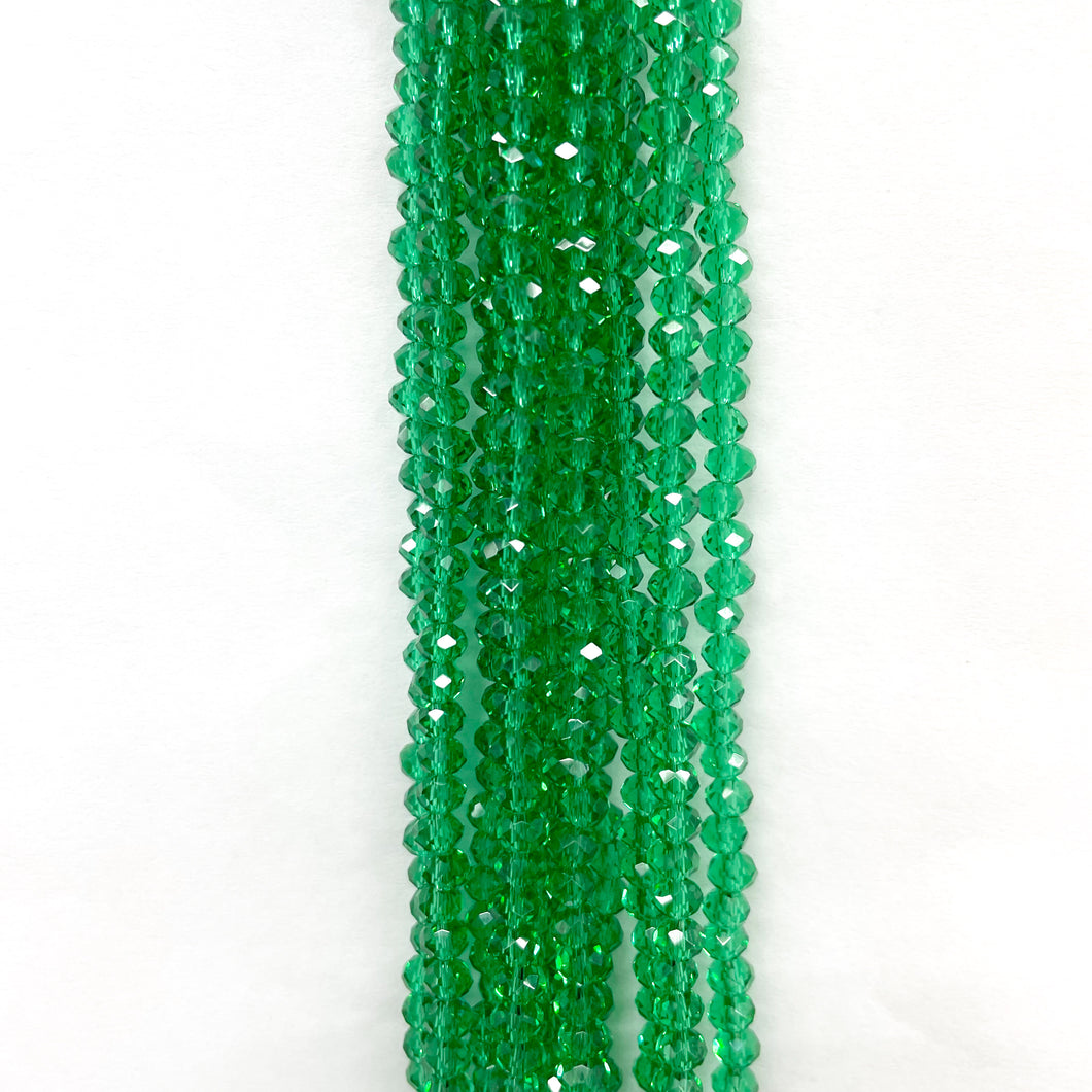 Cristal Chato | 4mm | Verde esmeralda traslucido 110