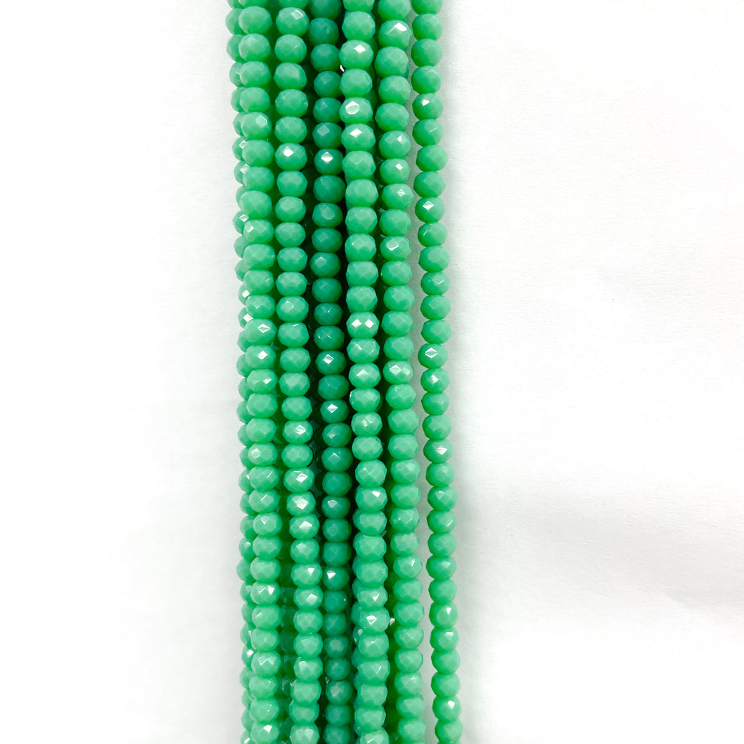 Cristal Chato | 4mm | Verde turquesa opalescente 116