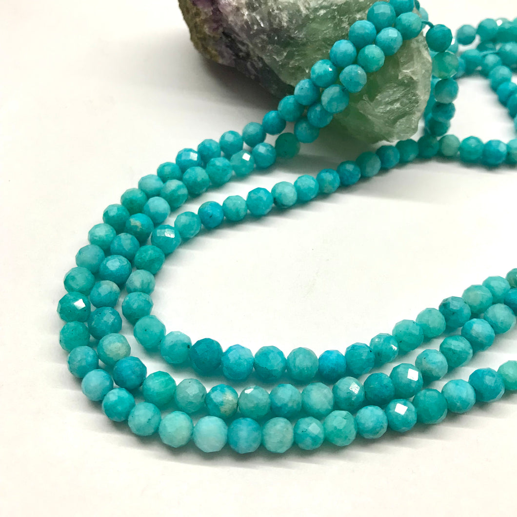 PIEDRAS NATURALES | MINI | AMAZONITA AQUA | FACETADA 5.5MM