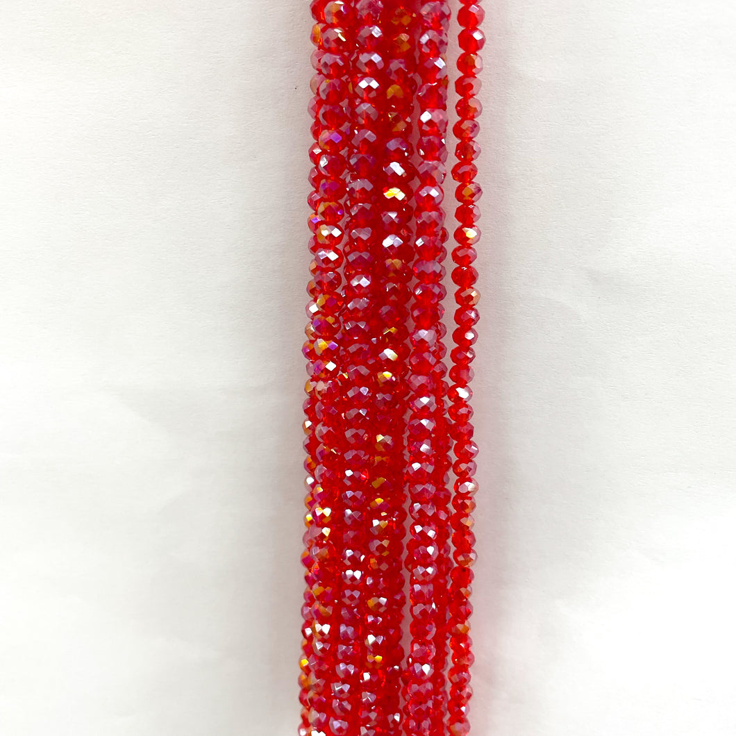Cristal Chato | 4mm | Rojo traslucido tornasol 1