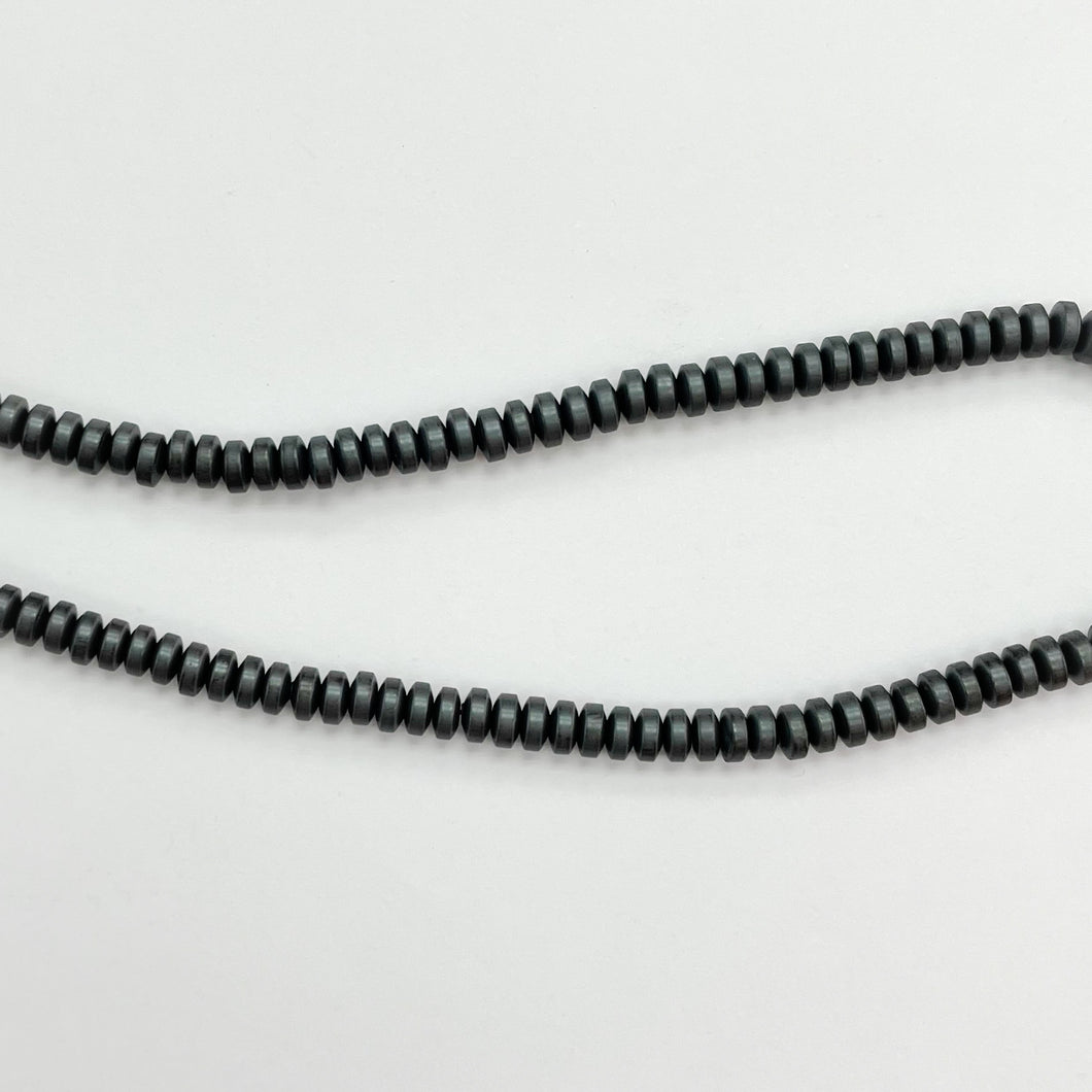HEMATITA RONDELL MATTE | 5×1.5MM | GRIS OSCURO