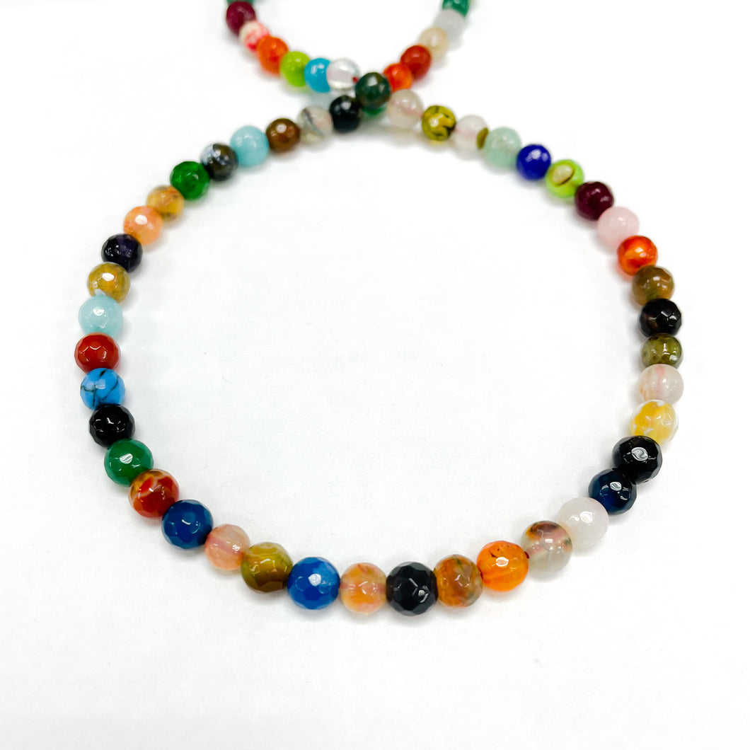 Agata Facetada | 6mm | Traslucido y multicolor (19-37B)