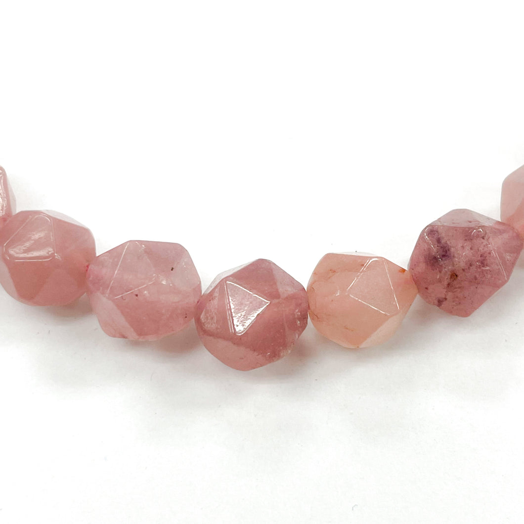 PIEDRA HEXAGONAL | 10MM | CUARZO FRUTILLA