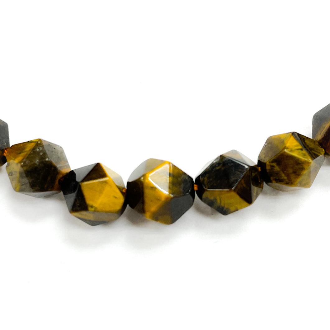PIEDRA HEXAGONAL | 8MM | OJO DE TIGRE (7-2D)