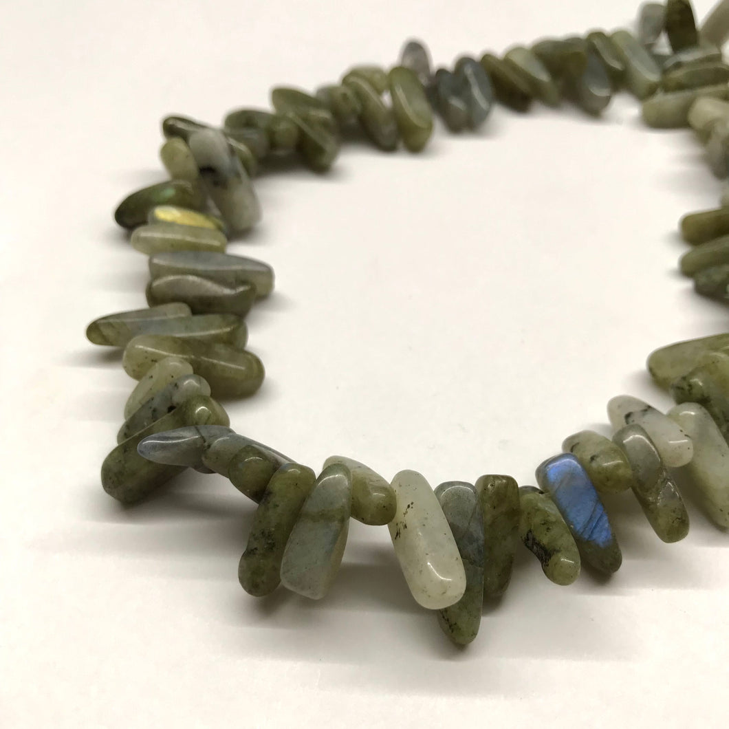 DAGAS OVALADAS | TIRA 40CM | LABRADORITA