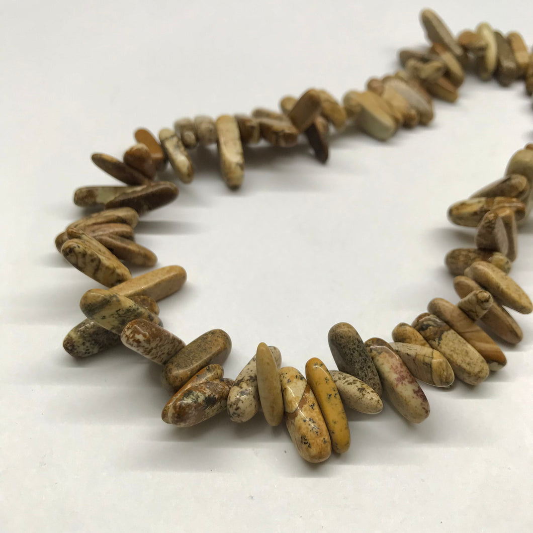 DAGAS OVALADAS | TIRA 40CM | JASPE PAISINA