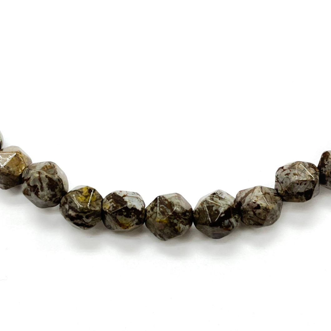 PIEDRA HEXAGONAL | 6MM | AGATA CAFE JASPEADO (7-47D)