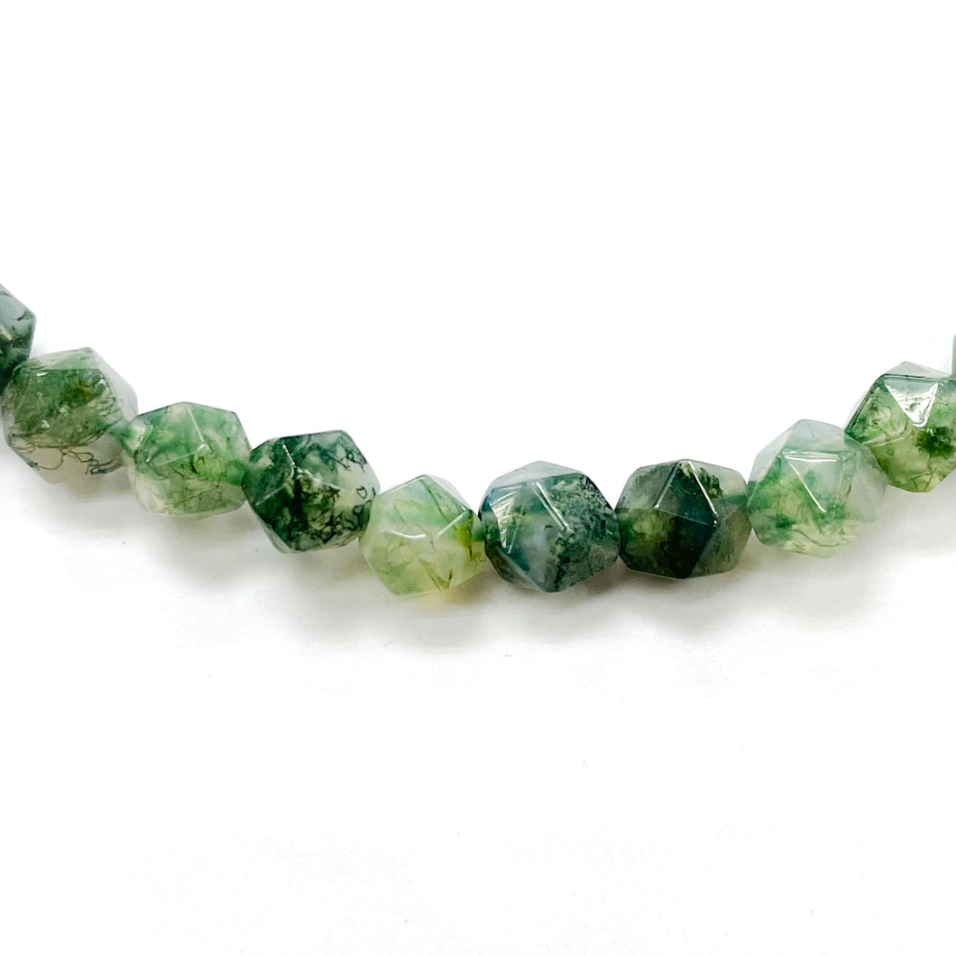 PIEDRA HEXAGONAL | 6MM | AGATA VERDE MATIZADO