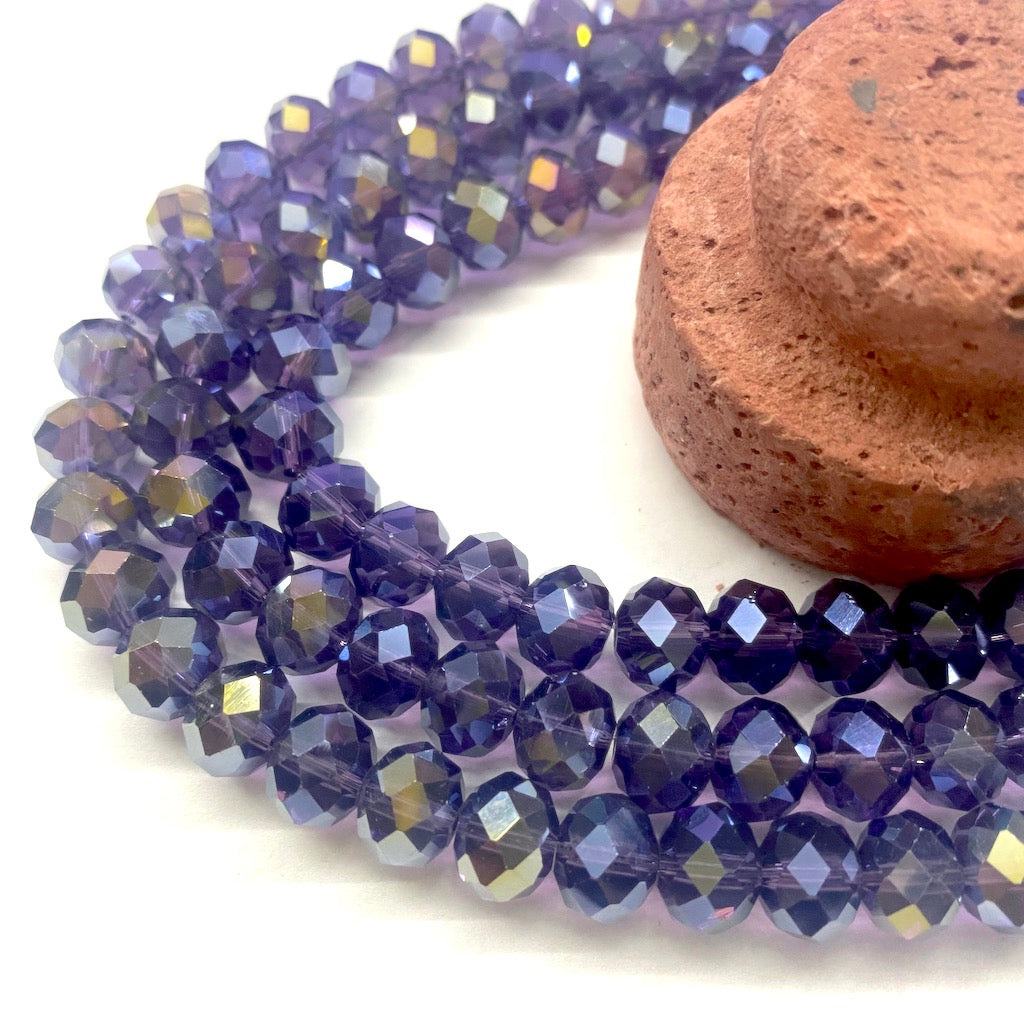 Cristal chato | 10 mm | Tornasol Morado (6-42Y)