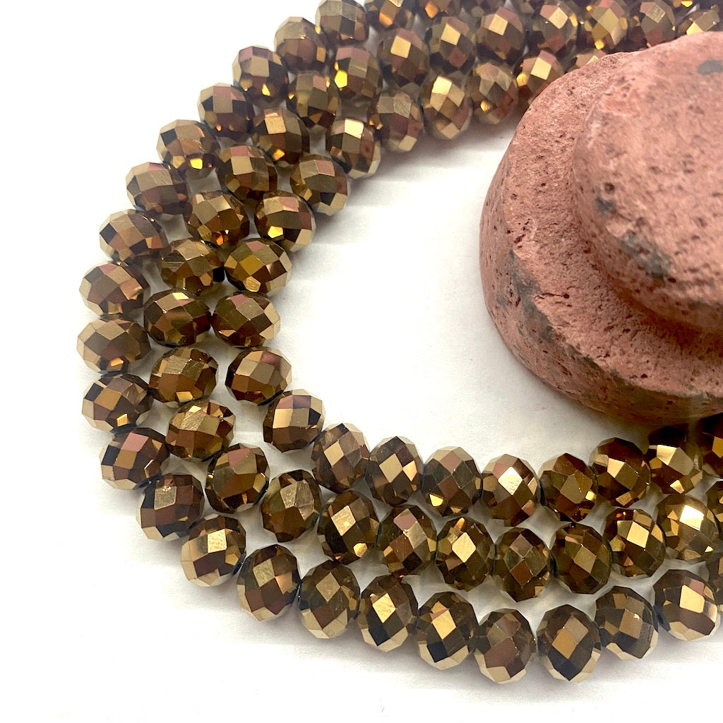 Cristal chato | 10 mm | Metalizado Bronce (10-4Y)