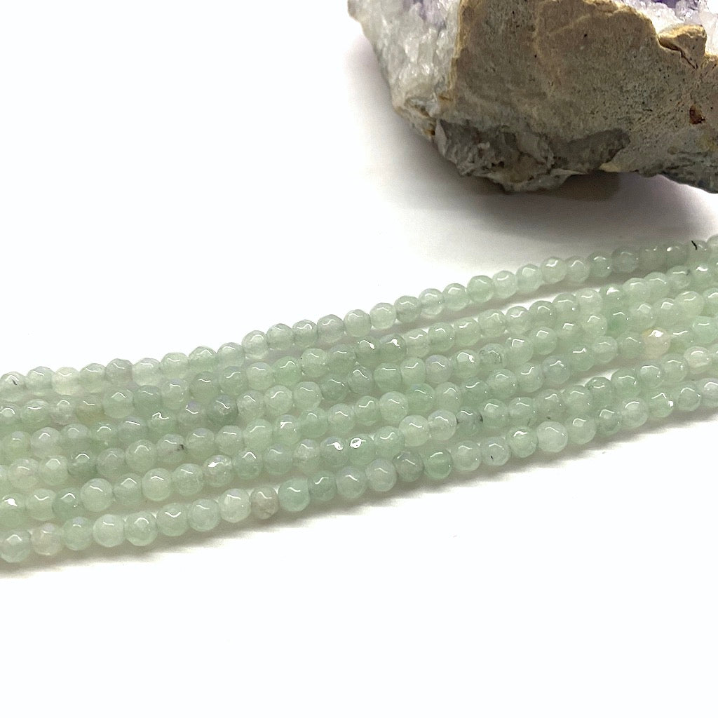 Agata Facetada | 4mm | Verde agua viejo