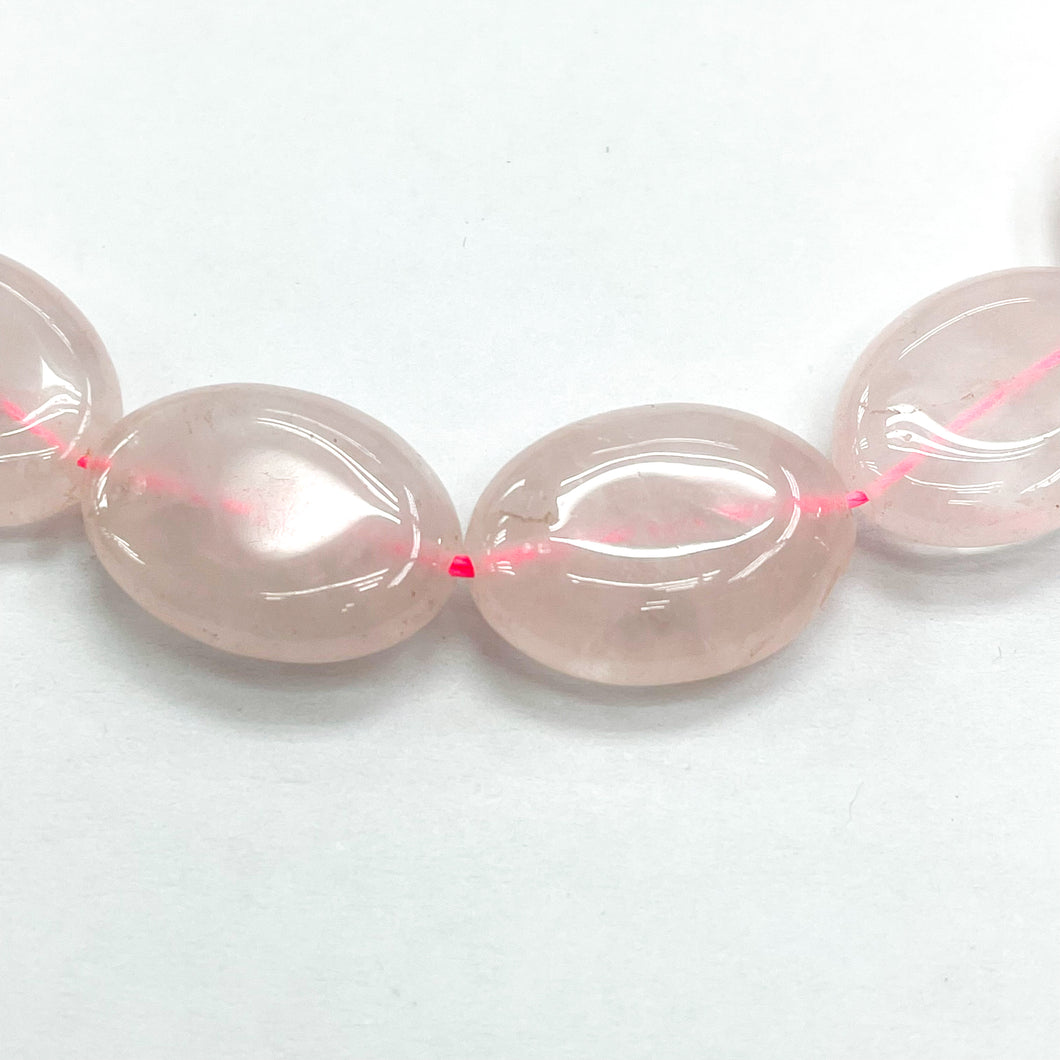 CUARZO ROSADO | OVALADO PLANO | 20X15MM