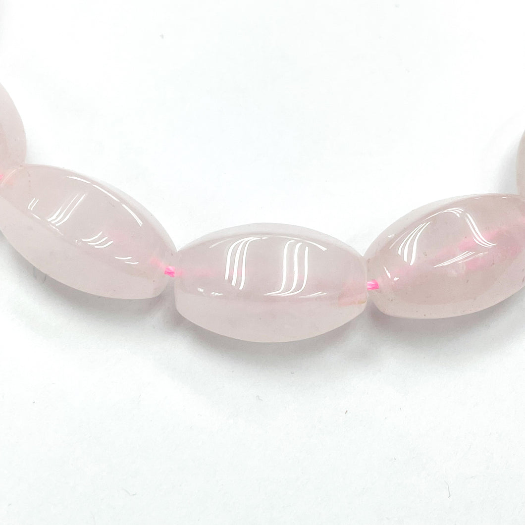 CUARZO ROSADO | OVALADO GRUESO FACETADO | 24X12MM (20-24A)