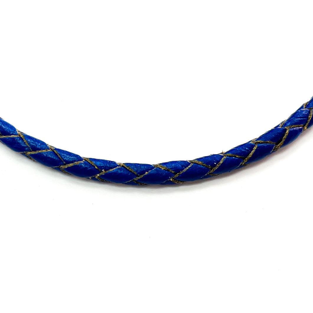 CUERO TRENZADO | 3MM |AZUL REY
