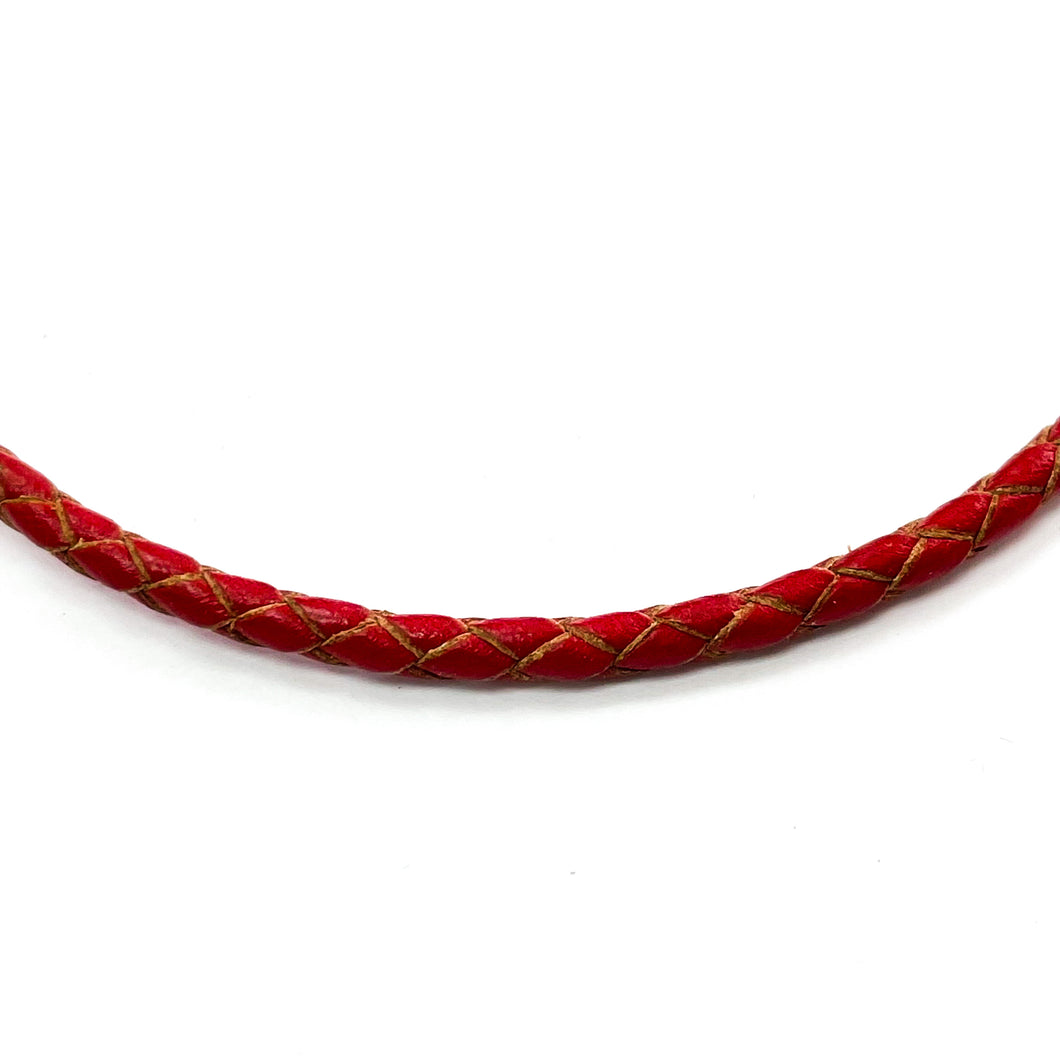 CUERO TRENZADO | 3MM | ROJO